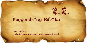 Mogyorósy Réka névjegykártya