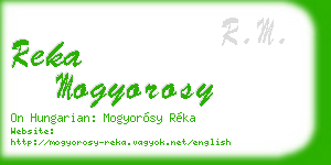 reka mogyorosy business card