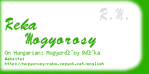 reka mogyorosy business card